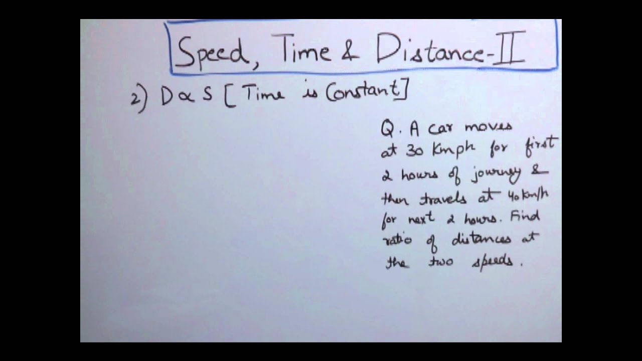 Speed, Time and Distance - Types of proportionality - YouTube