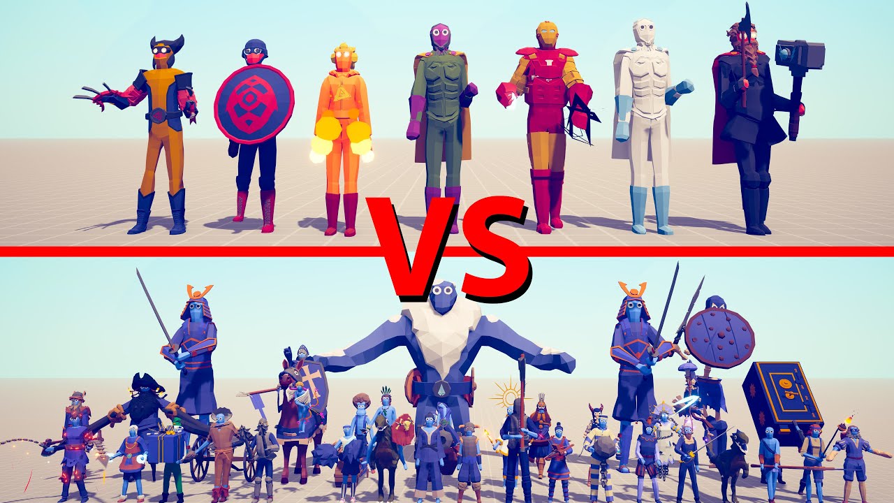 MARVEL Team vs SECRETS Team - Totally Accurate Battle Simulator TABS