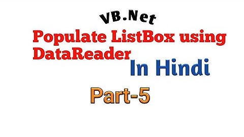 List Box and Datareader in vb.net