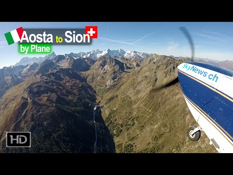 Flying from Aosta Italy across the Alps to Sion Switzerland