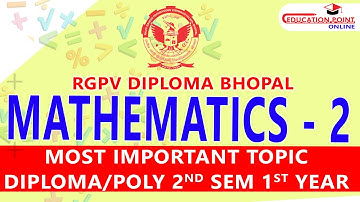 RGPV Diploma Mathematics 2 Most Important Question