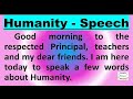 Fluent Speech on Humanity in English by Smile please world