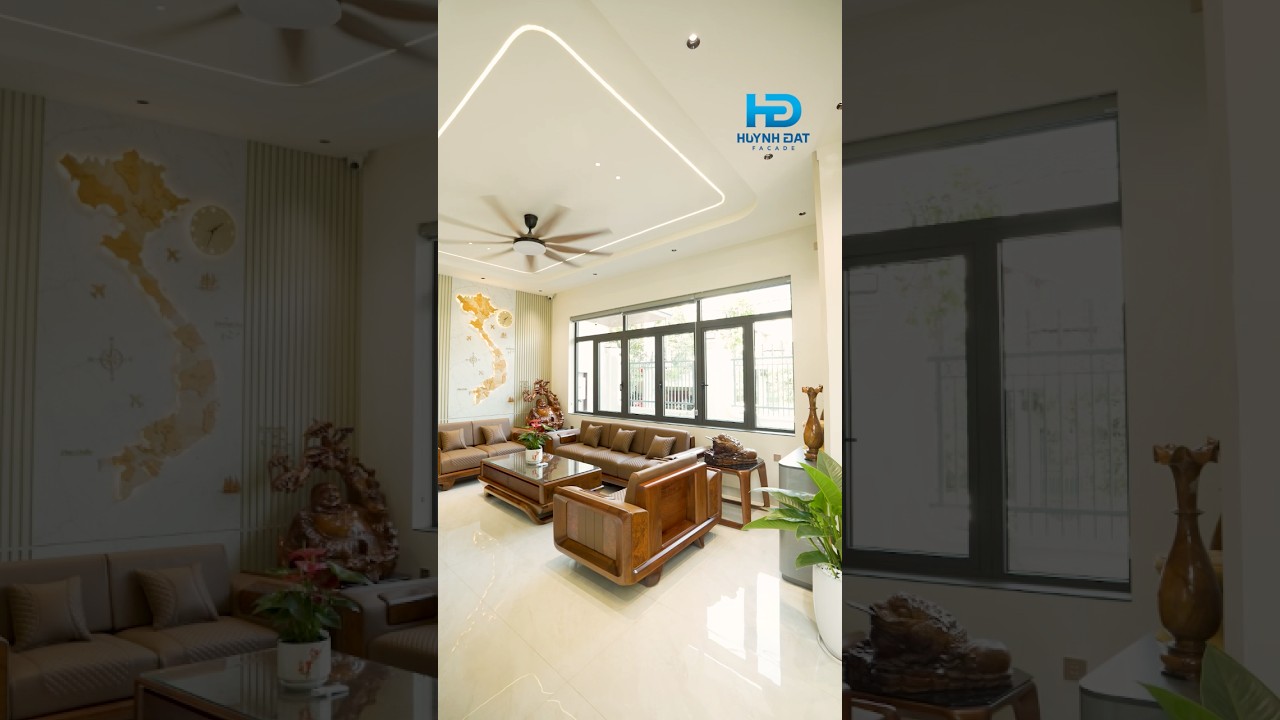 Hoàn thiện thi công biệt thự tân cổ điển Bình Dương #cuanhomkinh #nhomkinhhuynhdat #cauthangkinh
