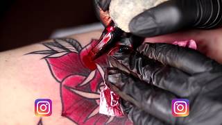 Neo Traditional Rose Tattoo - Time Lapse