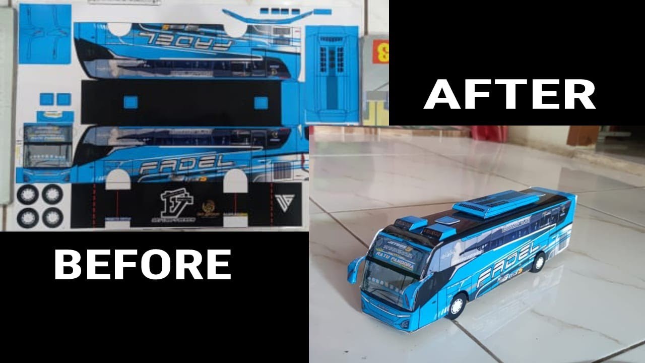 MINIATUR BUS FADEL RATU PANDORA DARI PAPER CRAFT MURAH MERIAH