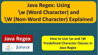 How to use predefined character class word character and non-word character? | Regex in java