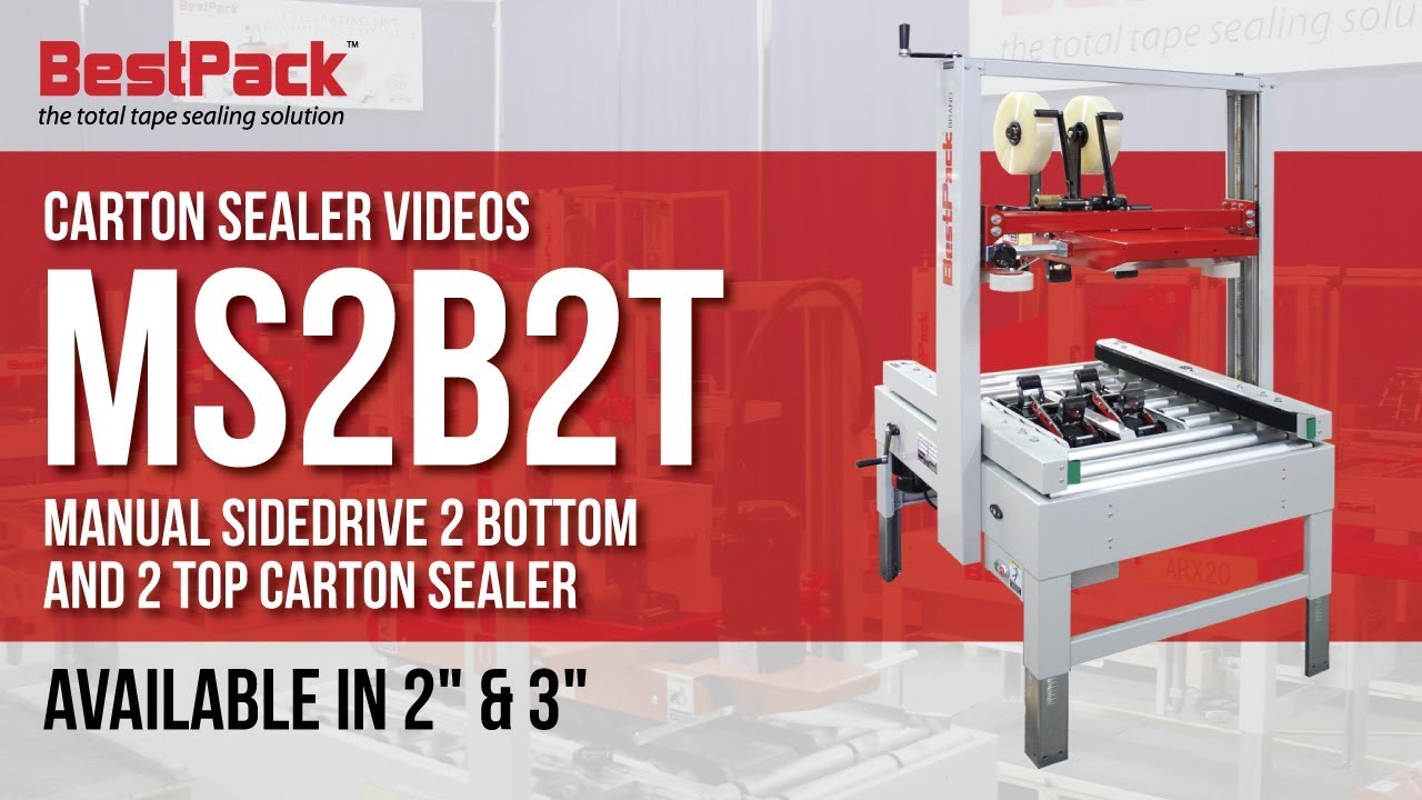 MS2B2T - Manual Sidedrive 2 Bottom and 2 Top Carton Sealer