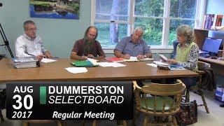 Dummerston Selectboard Mtg 8/30/17