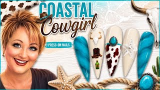 Coastal Cowgirl Press-On Nails | Beach Meets Western Nail Art 🤠🌊 @NaioNailsOfficial 