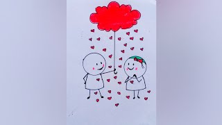cute love couple drawing with coin #short#art
