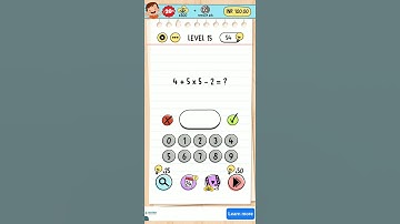 Brain test 1 Level 15 Solve [4+5×5-2]