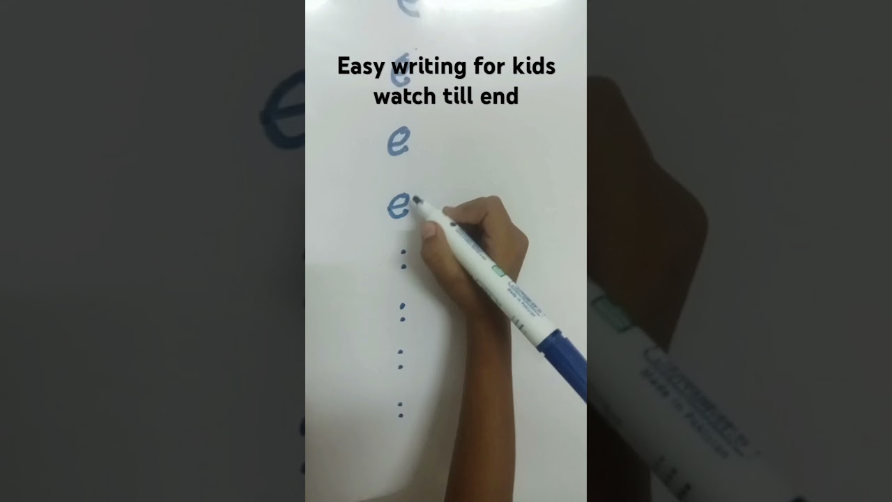 easy way to write letter e for kids 