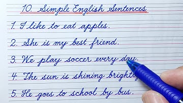 Cursive writing | 10 simple sentences in cursive writing | English | Cursive handwriting practice