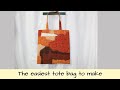 The Easiest Tote Bag to Make/DIY Simple and Easy to Sew Tote Bag/16&quot; x 16&quot; Eco-bag