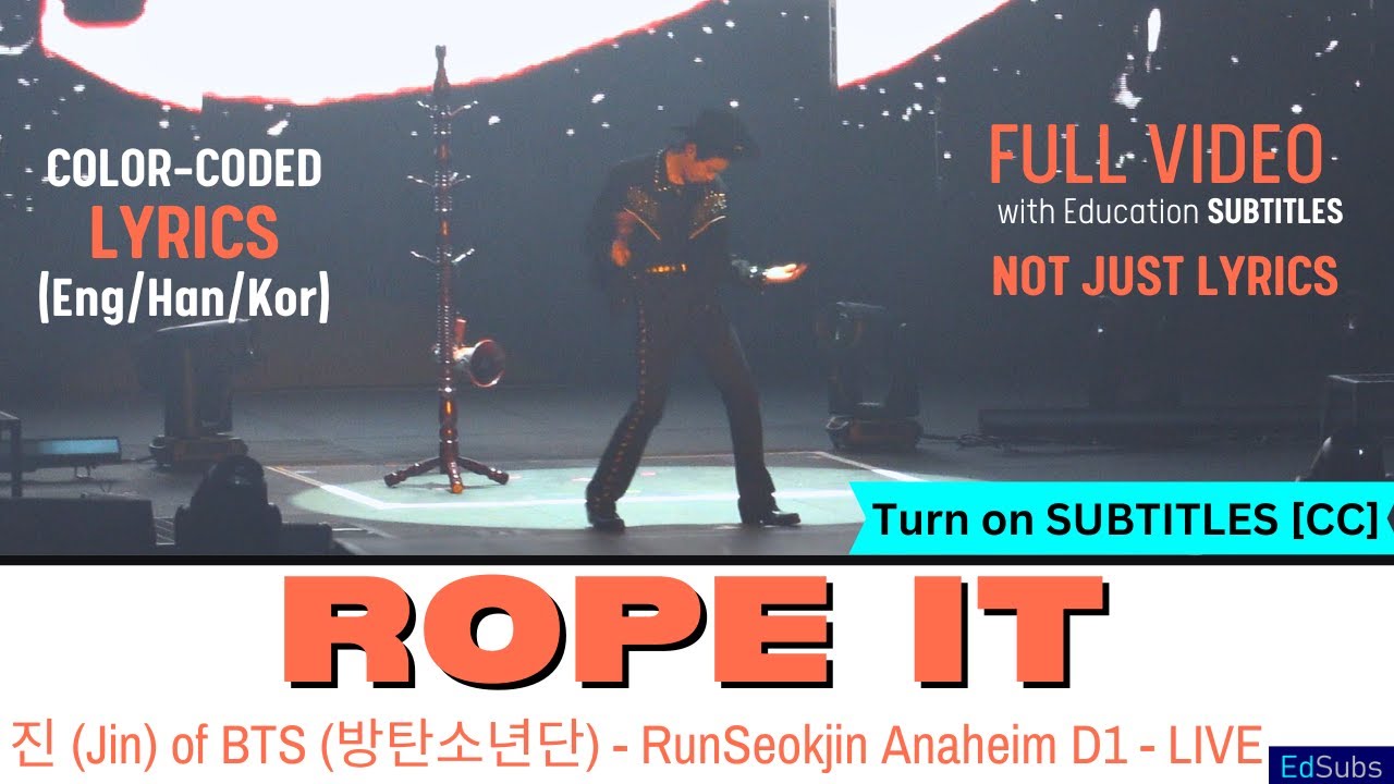 진 (Jin) of BTS -Rope It (가사) -LIVE Anaheim D1 250717 4K [SUB] Color ...