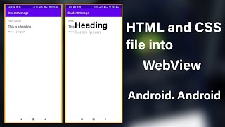 How to add HTML and CSS file into WebView in Android. Android studio