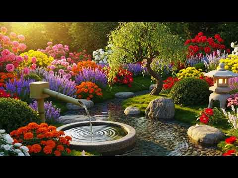 Zen Garden Relaxation | One Hour Water Fountain Sounds & Piano for Deep Sleep