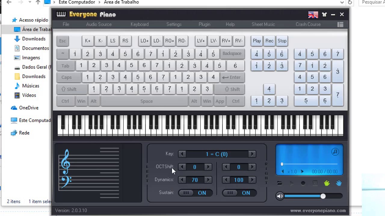 Piano virtual no seu navegador 