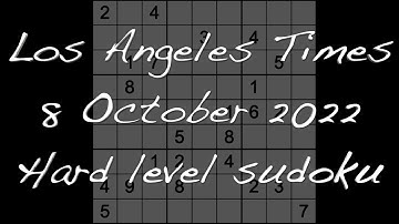 Sudoku solution – Los Angeles Times sudoku 8 October 2022 Hard level