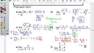 precal 13 5 Finding Limits Algebraically Day 1