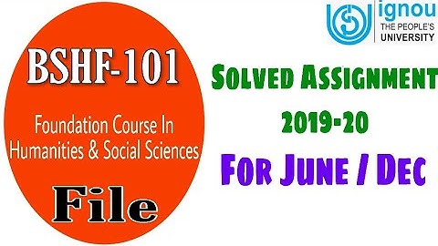 IGNOU | BSHF 101 Assignment file ऐसे बनानी हैं !💥 BSHF 101 Solved Assignment 2020💥|