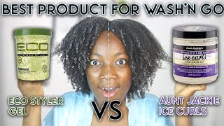 BEST PRODUCT FOR 4C WASH AND GO | Eco styler vs Aunt Jackie ice curls