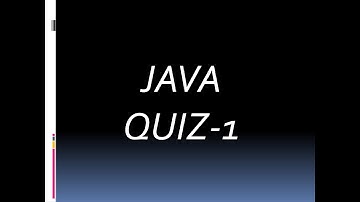 Java Programming Quiz-1