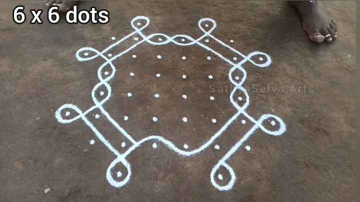 Daily new sikku kolam | 6 x 6 dots sikku kolam | kambi kolam | SathyaSelva Arts