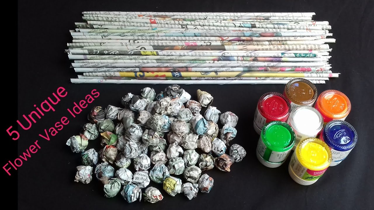 5 Easy and Unique Flower Vase Ideas Newspaper Flower Vase Ideas