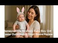 🐰 BemeyourBBs Newborn Baby Boy Girl Easter Outfit Bunny Short Sleeve Review 🥚