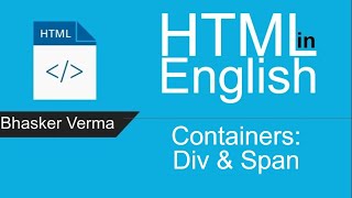 Html Tutorial For Beginners In English Div And Span Tags. Containers Division & Span