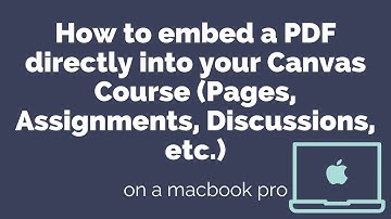 Embedding a PDF into your Canvas Course Pages, Assignments, Discussions, etc