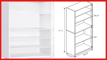 FURINNO JAYA Simply Home 5-Shelf Bookcase, 5-Tier, White