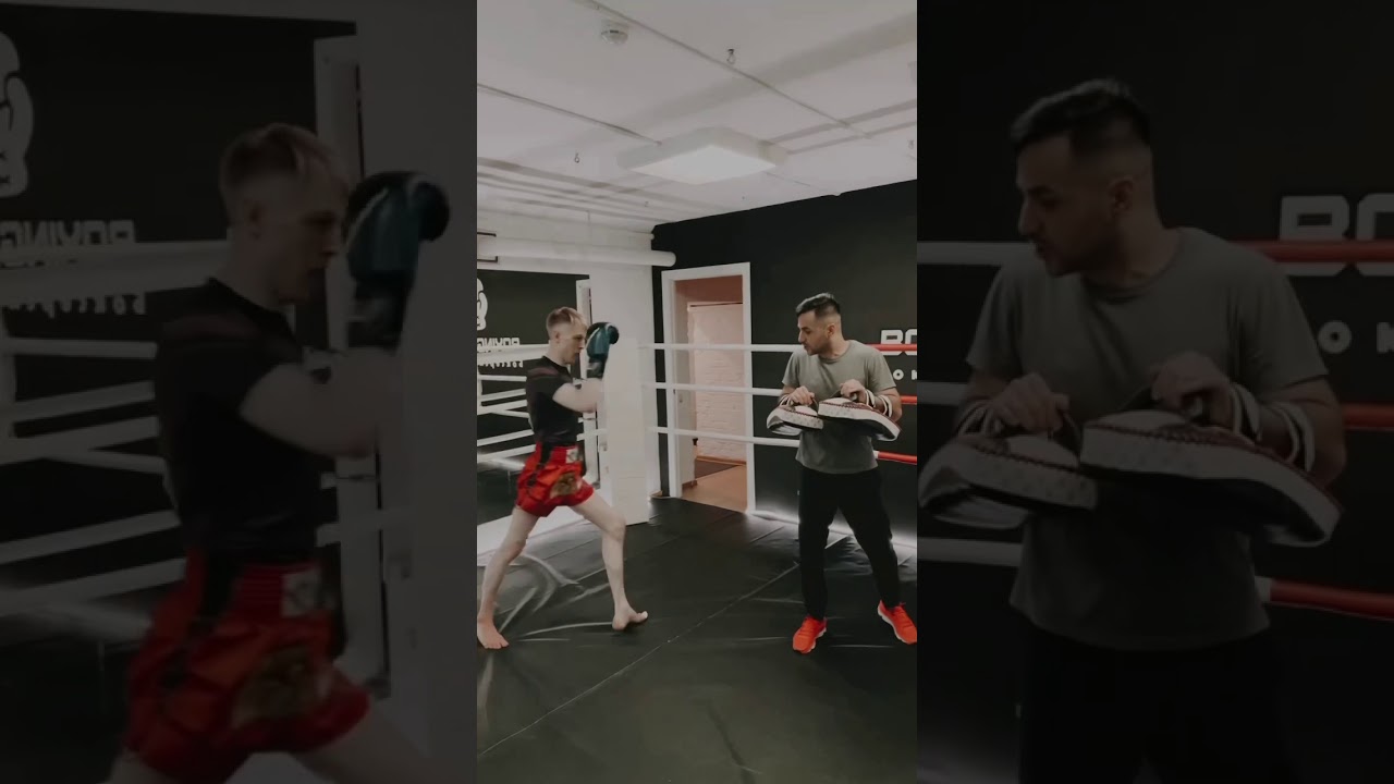 Тайский бокс . Отработка на лапах . Boxing training