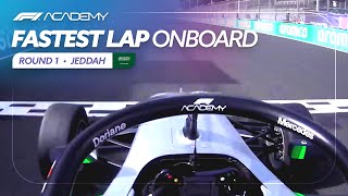 Onboard with Doriane Pin's fastest lap | Race Two | 2024 Jeddah | F1 Academy screenshot 5