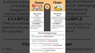 House vs Home | Vocabulary Tricks Se Yaad Karo 😎📚 #shorts #learnenglish #shorts #education