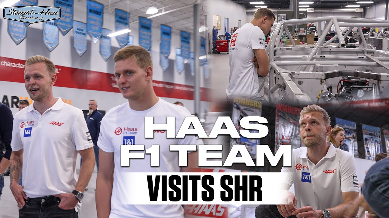 HAAS F1 TEAM VISITS NASCAR SHOP Stewart-Haas Racing Haas F1 Team