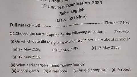 Class IX 1st Unit Test 2024|English question paper with solved MCQs & Grammar|SEBA Class 9 English