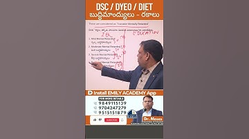 బుద్ధిమాంద్యులు - రకాలు | Types of Mentally Retired | Explained by Dr. Moses | Emily Academy