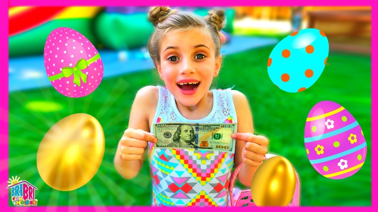 Golden Easter Egg Hunt Surprise for Kids! BriBri Fun House