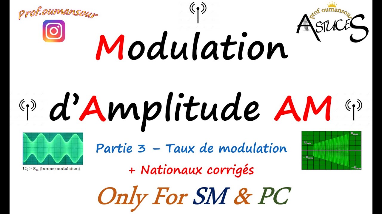 Modulation d'amplitude AM - Partie 3 (taux de modulation + Nationaux corrigés)