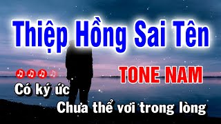 Karaoke Thiệp Hồng Sai Tên Tone Nam Beat Chuẩn | Hoàng Luân