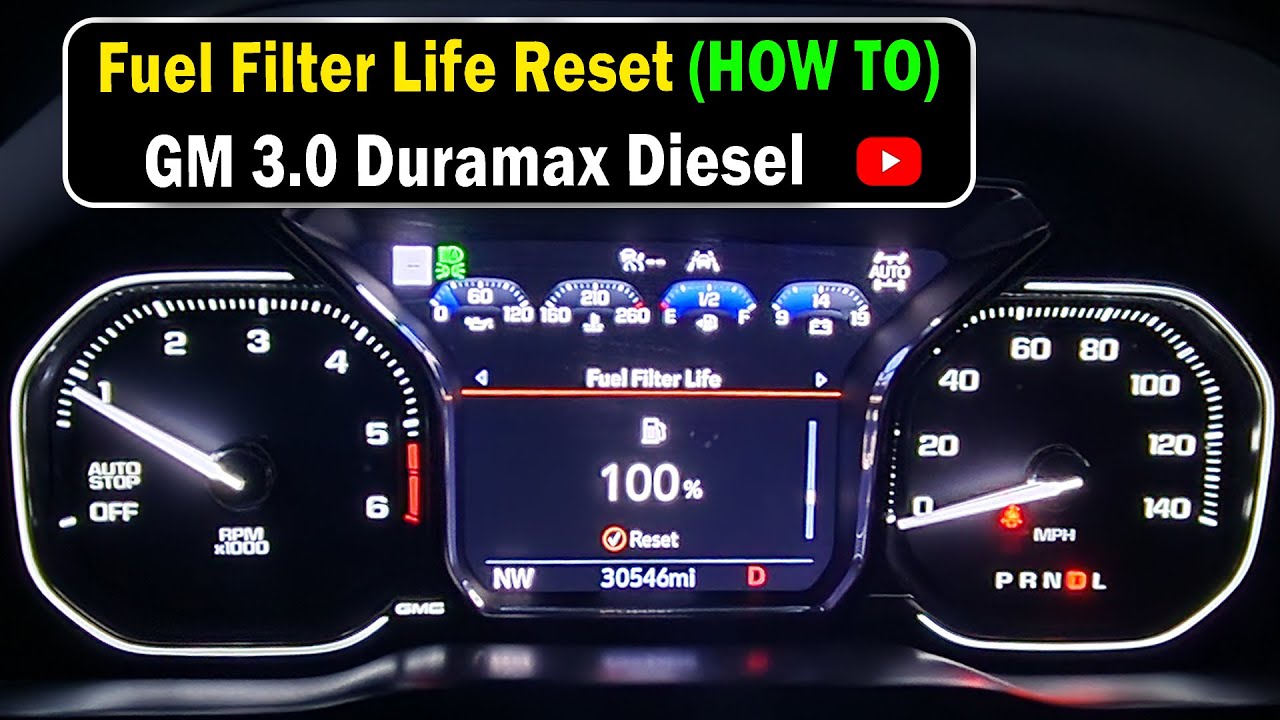 How To Reset Fuel Filter Life GM 3.0 Diesel - YouTube