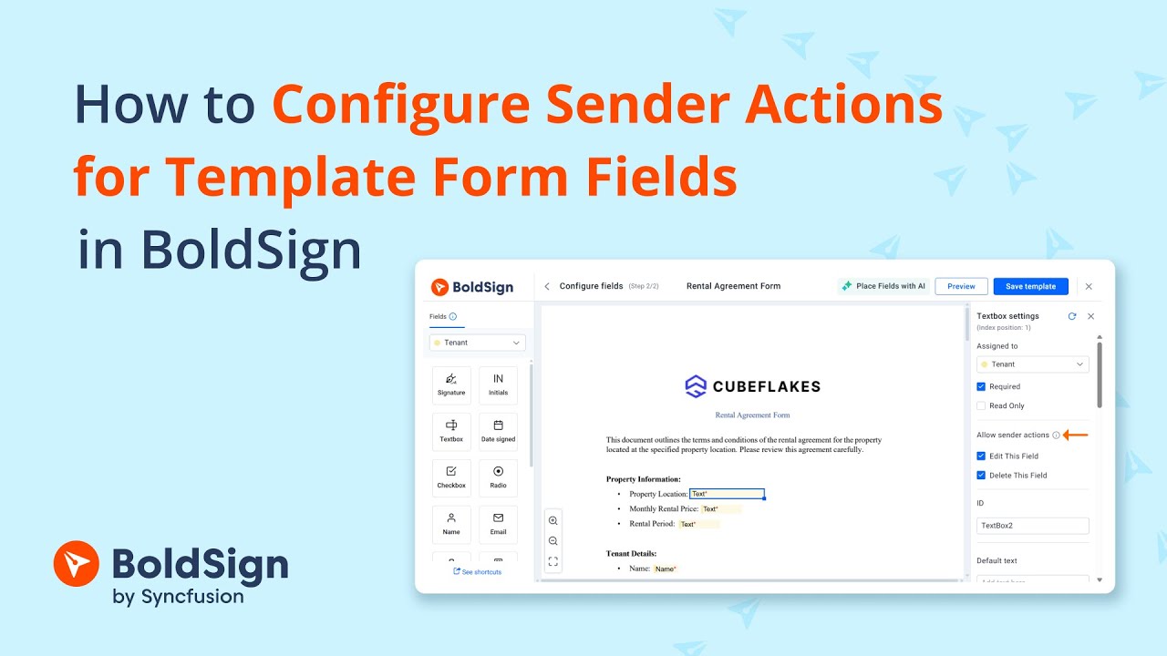 How to Configure Sender Actions for Template Form Fields in BoldSign ...