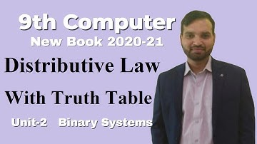 Distributive Law | Boolean Algebra Laws | Chapter 2 | 9th Class Computer Science New Book 2020