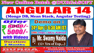 ANGULAR 14 Online Training @ DURGASOFT