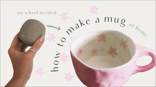 how to make a ceramic mug at home - no wheel needed✨ pottery tutorial for beginners