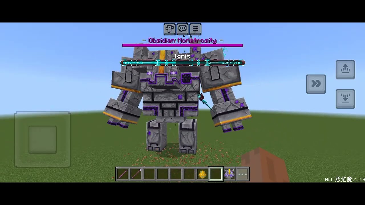 Ignis vs obsidian monstrosity (mechanicraft)
