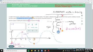 Graphs and Modeling 2 10 7 Word problem involving a sine or cosine function Problem type 1