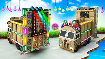 Homemade New Mini Dj Setup with Cardboard Making Dj Truck & Dj Lights | Dj wala gadi
